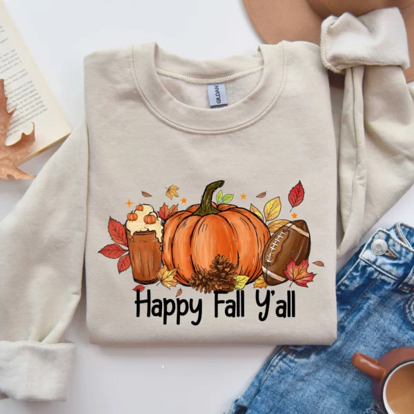 Happy Fall Yall Fall Pumpkin Sweatshirt