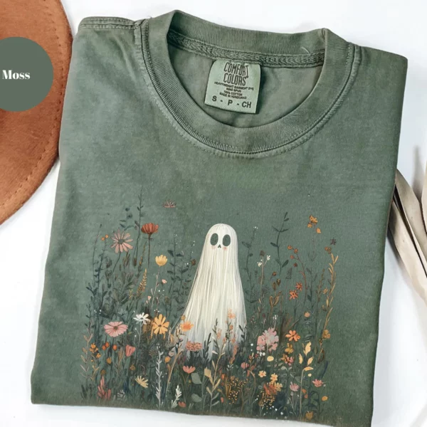 Cute Ghost in Wildflowers Sweatshirt