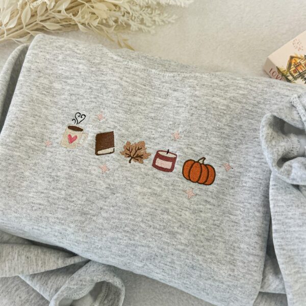 Book Lover Fall Embroidered Sweatshirt