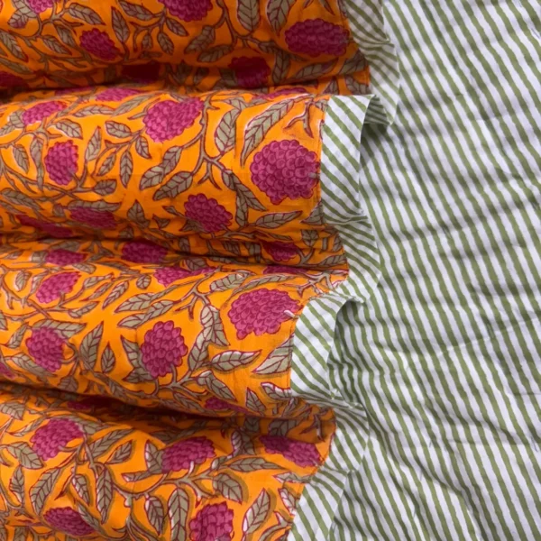 Gold Hand Block Comforter Quilt