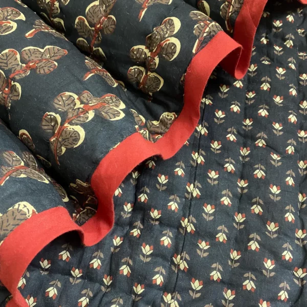 Black Hand Block Comforter Quilt