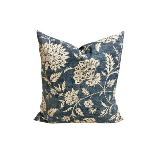 Floral Blue Tan Pillow